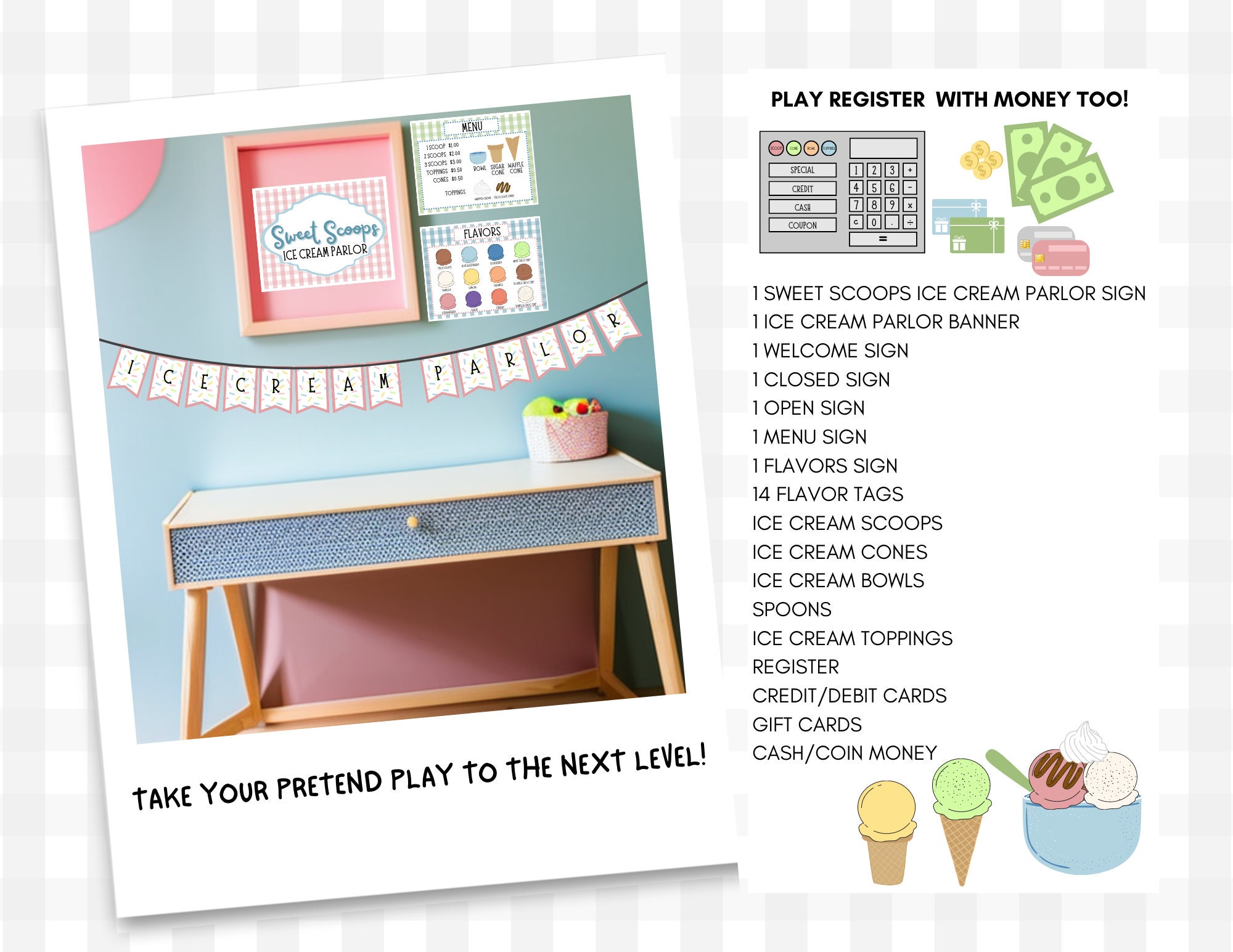 Pretend Play Ice Cream Parlor Instant Download Printable - Etsy