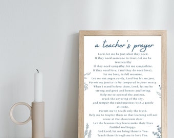 A Teacher's Prayer Printable Print Catholic Teacher Prayer Blessing ...
