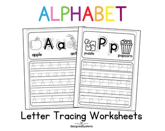 Alfabetwerkbladen, klankoefening kleuterschool, klankwerkbladen, werkbladen van A tot Z, afdrukbaar vroeg leren peuter, lettertracering