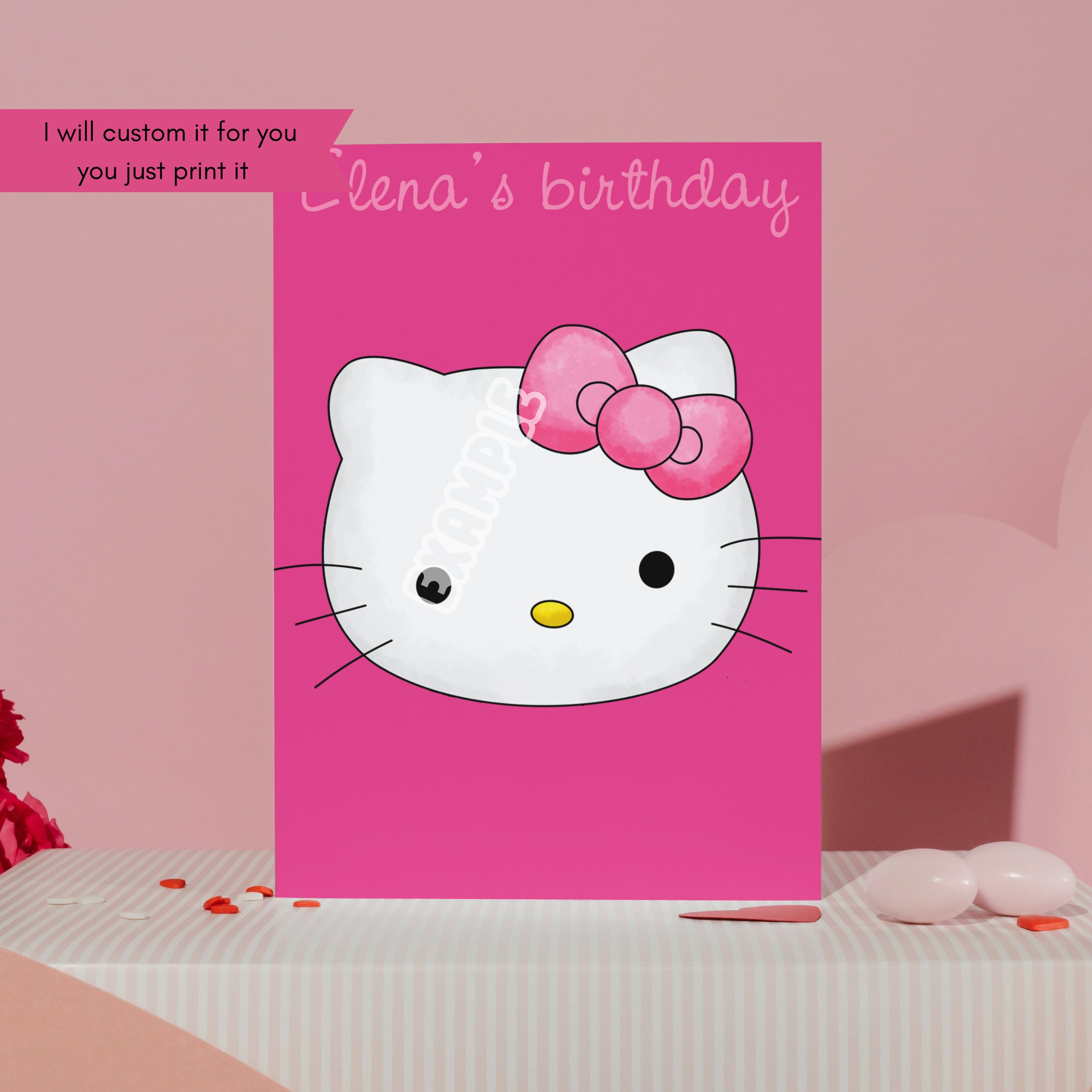 Hello Kitty Birthday Cards To Print - Il Fullxfull.4675445776 H7id 