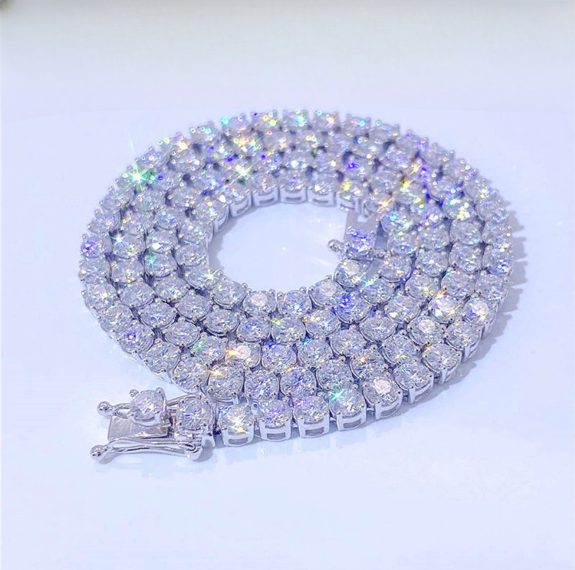 VVS Moissanite Tennis Chain in Gold Vermeil