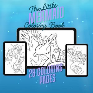 Disney The Little Mermaid Coloring Book (Digital Download) – Under the Sea Printable Pages for Kids | Fun Ocean-Themed Activity