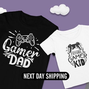 Gamer Dad and Future Gamer Kid Shirt, Dad and Son Matching Shirt, New Dad Shirt, Funny Daddy Shirt, Father&#39;s Day Shirt, Gamer Daddy Shirt