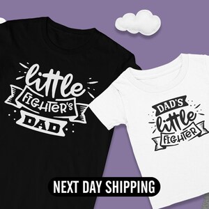 Little Fighter&#39;s Dad and Dad&#39;s Little Fighter Shirt, Dad and Son Matching Shirt, New Dad Shirt, Funny Daddy Shirt, Father&#39;s Day Shirt