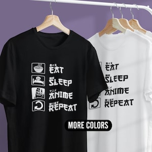 Eat Sleep Anime Repeat Shirt, Anime Shirt, Gift for Anime Lover, Gift for Anime Fan, Anime Otaku Shirt, Anime Sweatshirt, Cool Anime Shirt