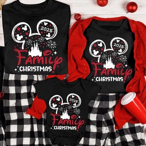 Disney Christmas Family 2025 Shirts, Mickey and Minnie Christmas Shirts, Family Holiday Pajamas, Christmas Group Shirt, Disney Christmas Tee