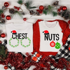 Chest Nuts Couples Matching Shirts, Funny Christmas Matching Shirts, Holiday Shirt, Cute Christmas Shirt, Couple Sweater, Family Tee