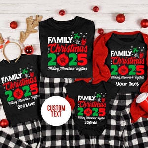 Camisetas de Navidad familiar 2025 "Creando recuerdos juntos", camiseta familiar de Navidad, camiseta grupal de Navidad, pijamas navideños, regalos de Navidad