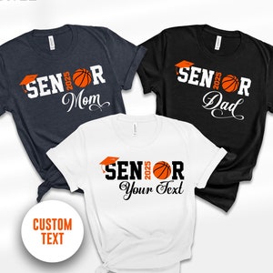 Basketbalshirt seniorenavond, gepersonaliseerd basketbalt-shirt, familieshirt afstuderen, klasse van 2025 afgestudeerd shirt, basketbalshirts