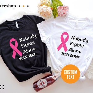 Nobody Fights Alone Shirt, Breast Cancer Support Squad Tee, Breast Cancer Shirt, Cancer Warrior Shirt, Cancer Awareness Shirt, Breast Cancer