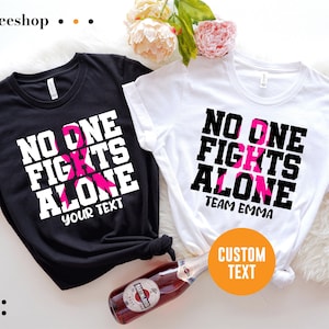 No One Fights Alone Shirt, Breast Cancer Support Squad Tee, Breast Cancer Shirt, Cancer Warrior Shirt, Cancer Awareness Shirt, Breast Cancer