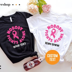 Nobody Fights Alone Shirt, Breast Cancer Support Squad Tee, Breast Cancer Shirt, Cancer Warrior Shirt, Cancer Awareness Shirt, Breast Cancer