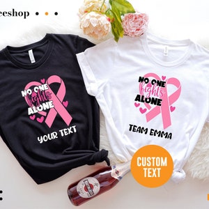 No One Fights Alone Shirt, Breast Cancer Support Squad Tee, Breast Cancer Shirt, Cancer Warrior Shirt, Cancer Awareness Shirt, Breast Cancer