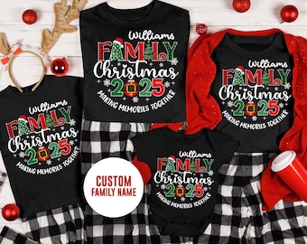 Customized Family Christmas 2025 Making Memories Together Shirts, Christmas Family Shirt, Christmas Group Shirt, Christmas Pajamas T-shirts