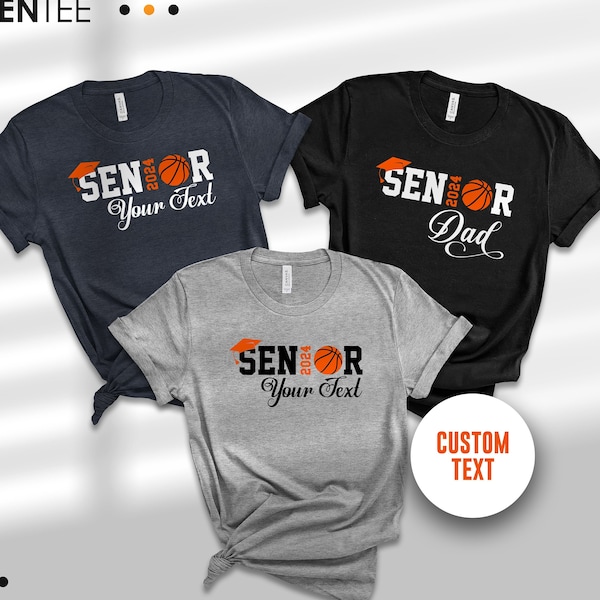 Basketball Senior Night Shirt, Personalized Basketball T-Shirt, Graduation Family Shirts, Class of 2024 Graduate Shirt, Basketball Shirts