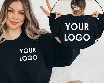 Custom Pocket & Backside Logo Sweatshirt, Your Business Logo or Brand Logo Sweatshirt,Your Company Logo Sweatshirt,Backside Print Sweatshirt