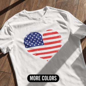 American Flag Heart Shirt, America Flag T-shirt, 4Th Of July Flag Shirt, Patriotic T-Shirts, USA Flag Shirt, Patriotic American Flag Tee