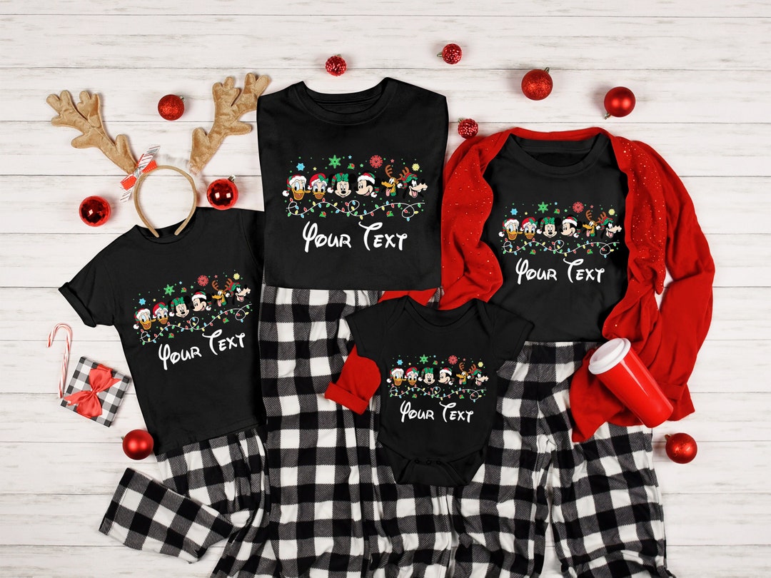 Personalized Disney Characters Shirts, Disney Christmas Matching Shirts