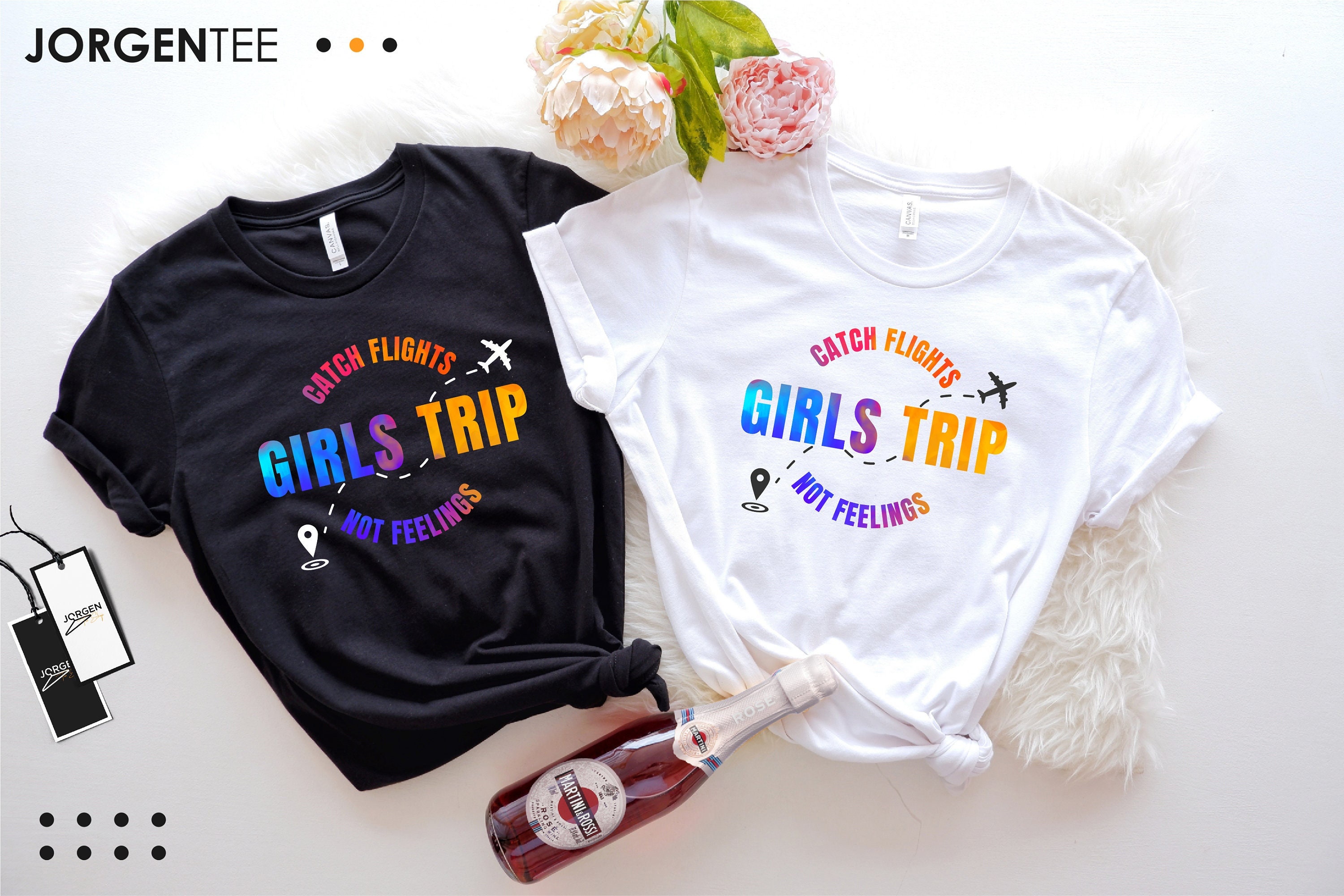 Girls Trip Catch Flights Not Feelings Shirt, Girls Weekend Shirt, Girls Trip Shirt, Girls Night Out, Girls Camping Shirt, Girls Trip 2025