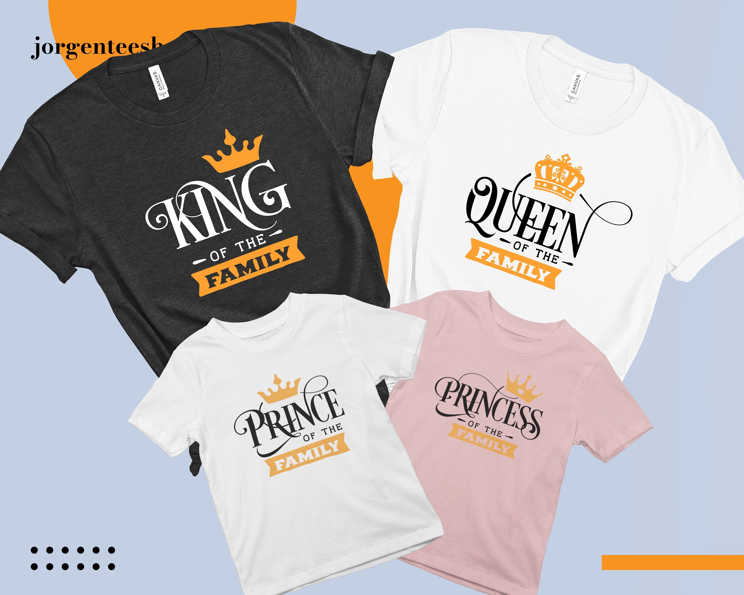 T-shirt King Queen Prince Princess Conjunto Família - Personalizei
