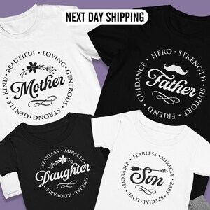 Mother, Father, Daughter, Son, Family Matching Shirts, Custom Family Tee, Gift For Family, Gift For Dad and Mom, Shirt for Family