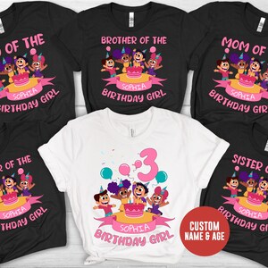 Camicia personalizzata per compleanno di famiglia, maglietta per famiglia del giorno del compleanno, camicia di compleanno personalizzata, camicia di compleanno con nome per bambini, camicia personalizzata