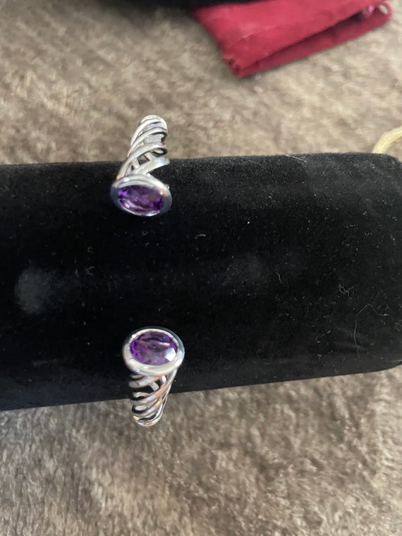 5 ct. natural, amethyst cuff bracelet, sterling, s