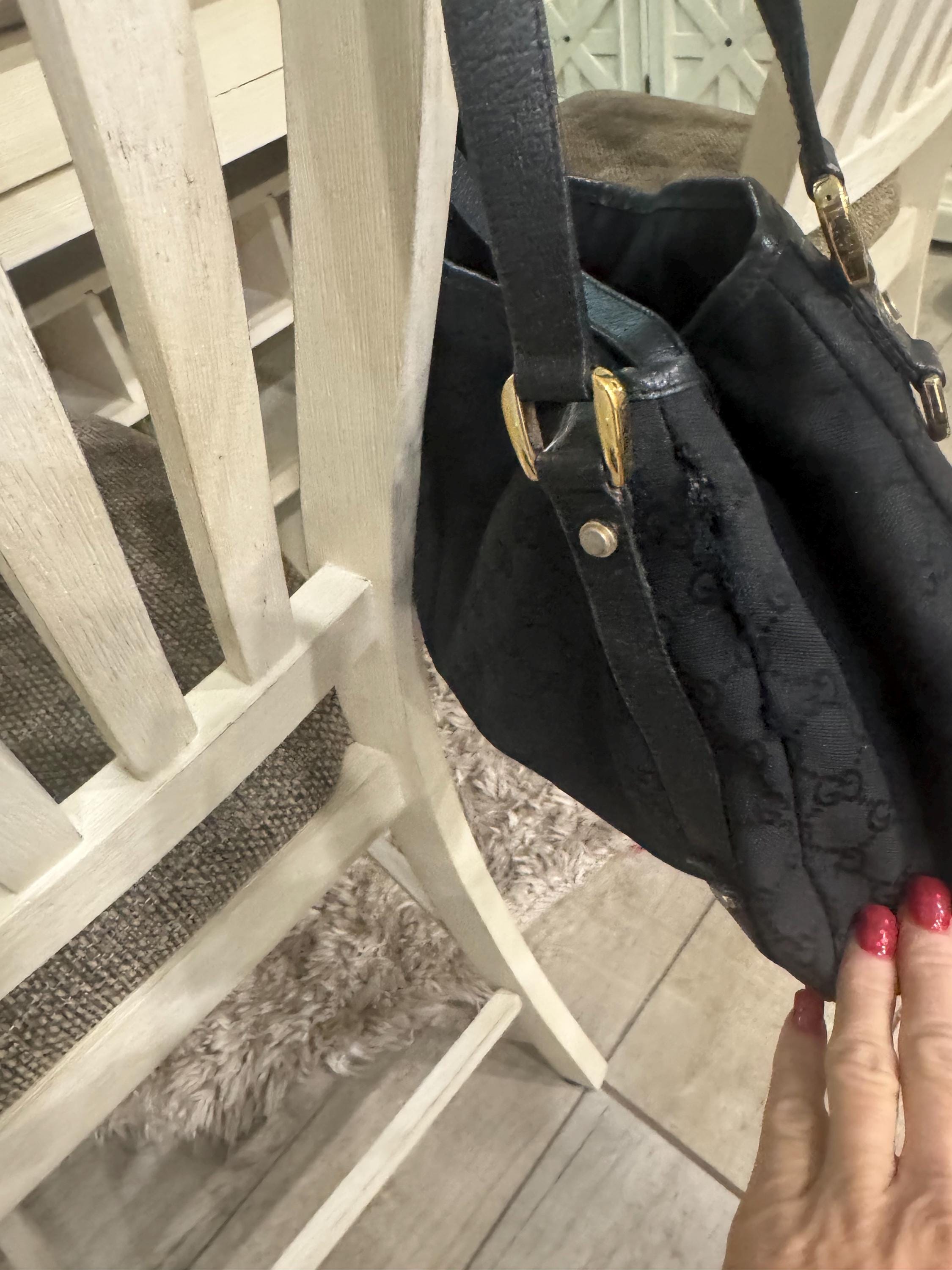 Gucci GG Canvas Medium Abbey Shoulder Bag Black Purse - Etsy