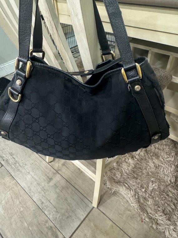 Gucci GG Canvas Medium Abbey Shoulder Bag Black Purse - Etsy