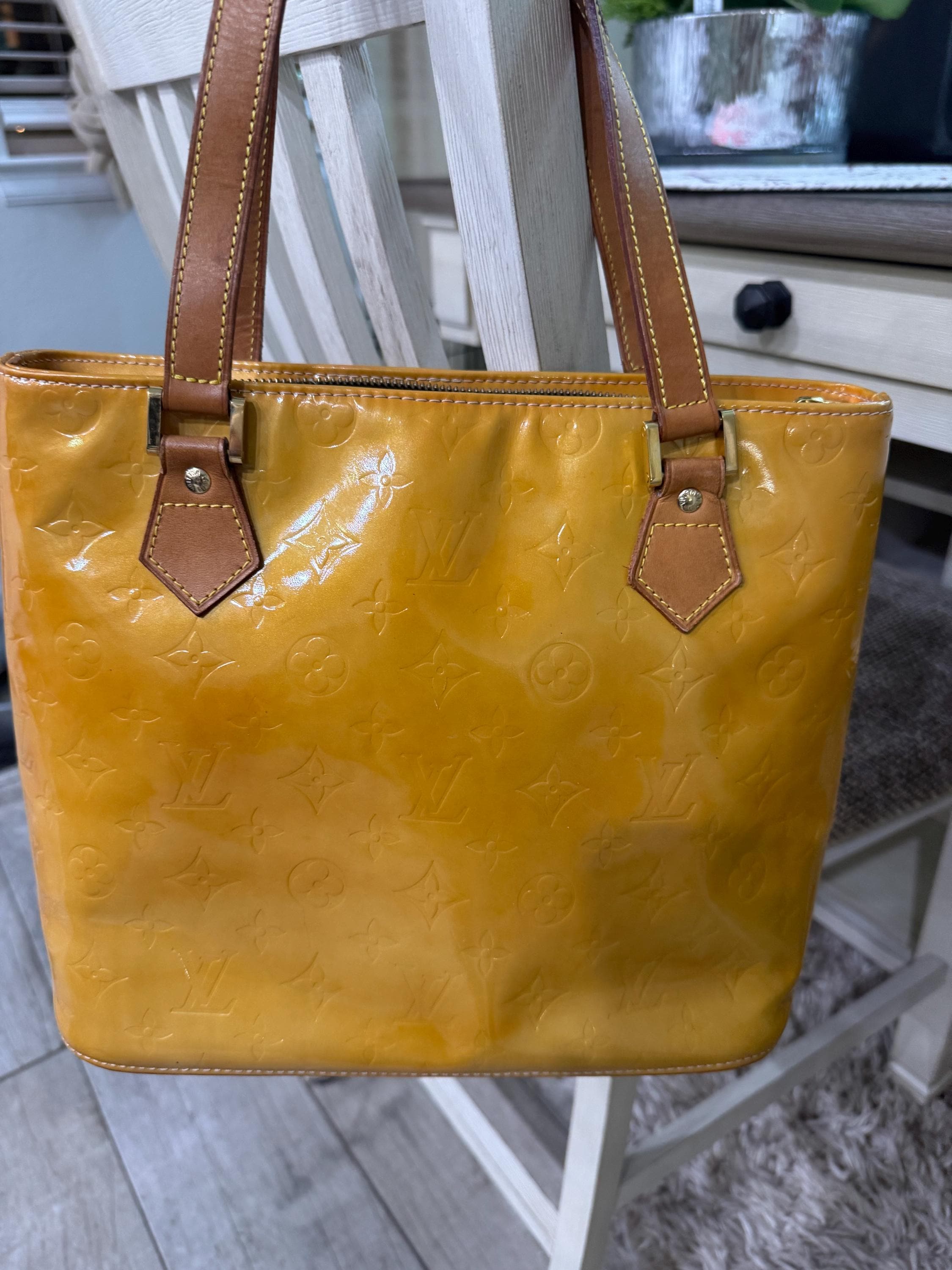 ホ*ん様 Louis Vuitton Vernis トートバッグ イエロー