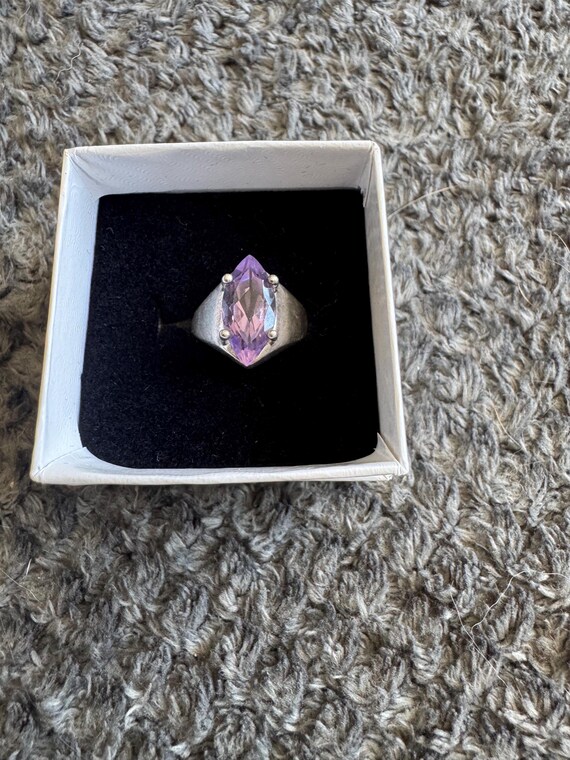 Solid sterling silver, large amethyst, modern des… - image 1