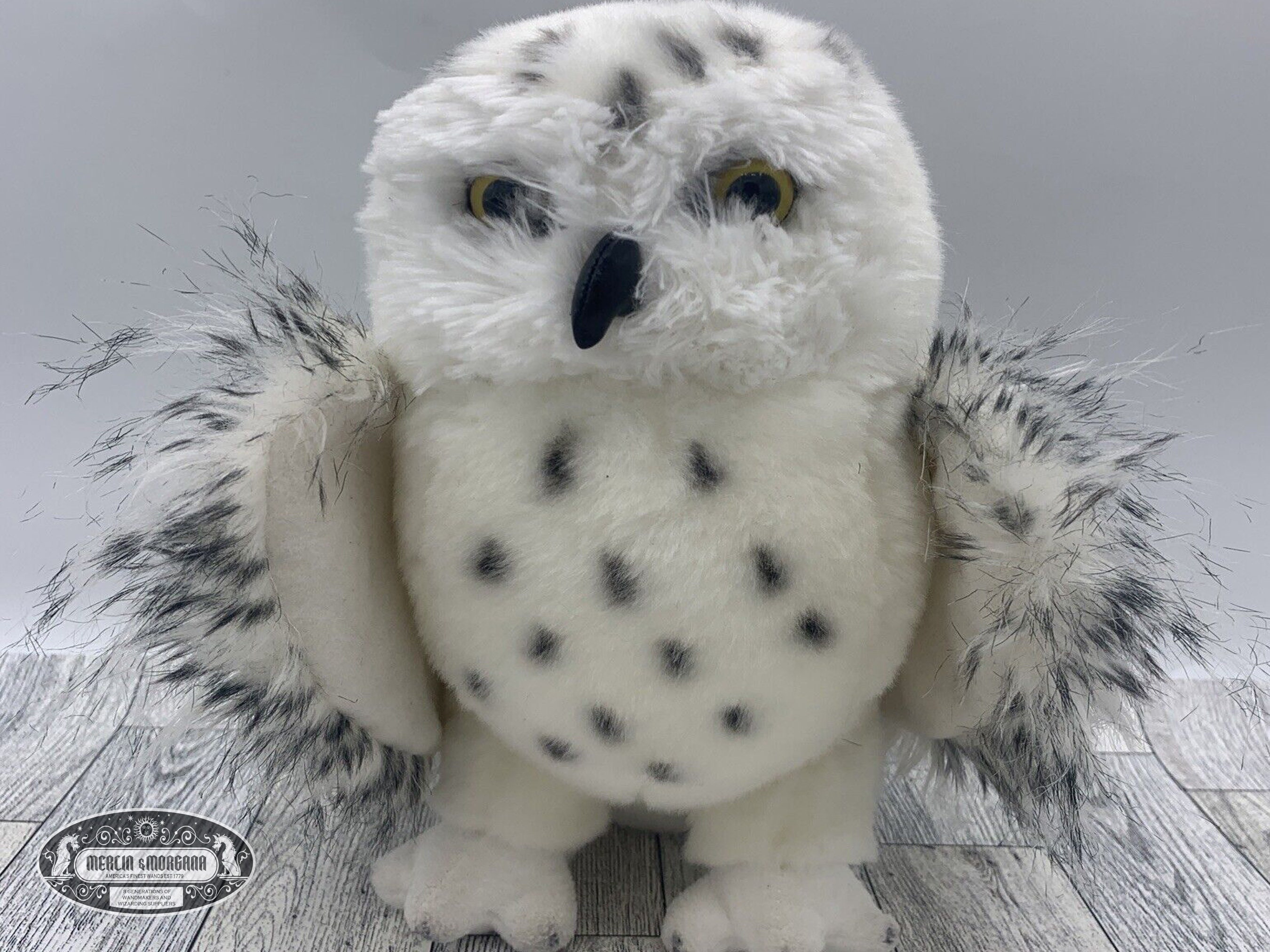 Build a Bear Spotted Snowy Owl Harry Potter Stuffed Animal Plush Rotates  Head