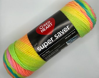 Red Heart Retro Stripes Yarn: Acrylic Worsted, 236 yds