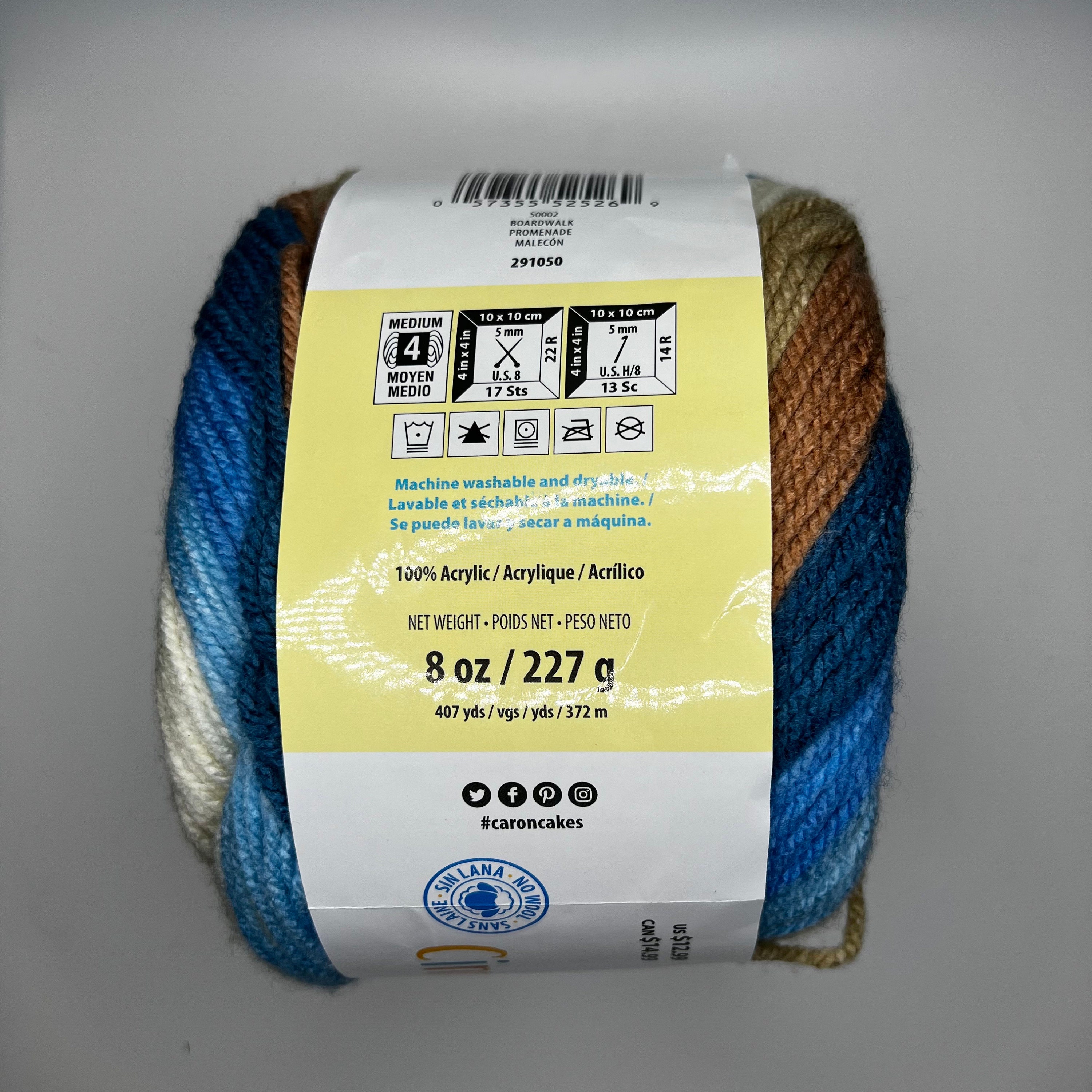 Caron Cinnamon Swirl Cakes Knitting Yarn. Sun and Surf. Etsy Canada