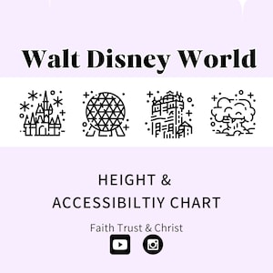 WDW Attraction Height and Accessibility Chart