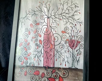 Vine Wine - Framed Traditional Art