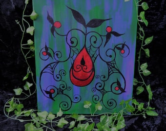 Crimson Venom Berry: Original Acrylic Painting on Canvas (16x20)