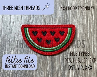 Hidden Mouse Melon Feltie File || Machine Embroidery || Instant Digital Download