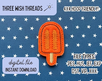 ITH Popsicle Feltie File // Summer Feltie // Beach Feltie // Bordado de máquina // Descarga digital instantánea // Badge Reel Feltie