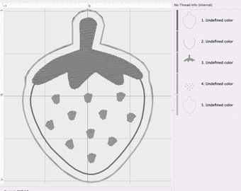 Archivo de fresa ITH // Feltie de verano // Feltie de frutas // Bordado a máquina // Descarga digital instantánea // Carrete de insignias de fieltro