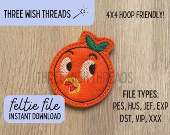 Orange Bird Feltie // Bordado a máquina // Descarga digital instantánea // Enfermera Feltie // Carrete insignia Feltie