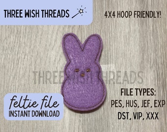 Archivo de fieltro Bunny Peep // Feltie de conejito // Feltie de primavera // Bordado a máquina // Descarga digital instantánea // Carrete de insignias de fieltro