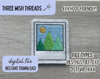 Archivo de Feltie de Instantánea de Naturaleza ITH // Árboles, Senderismo, Bosque, Montañas, Aventura // Bordado a Máquina // Descarga Digital Instantánea
