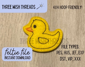 Duck Feltie File || Rubber Duck Feltie || Machine Embroidery || Instant Digital Download || Badge Reel Feltie