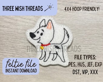Superperro Cachorro Feltie // Bordado de máquina // Descarga digital instantánea // Enfermera Feltie // Insignia Carrete Feltie