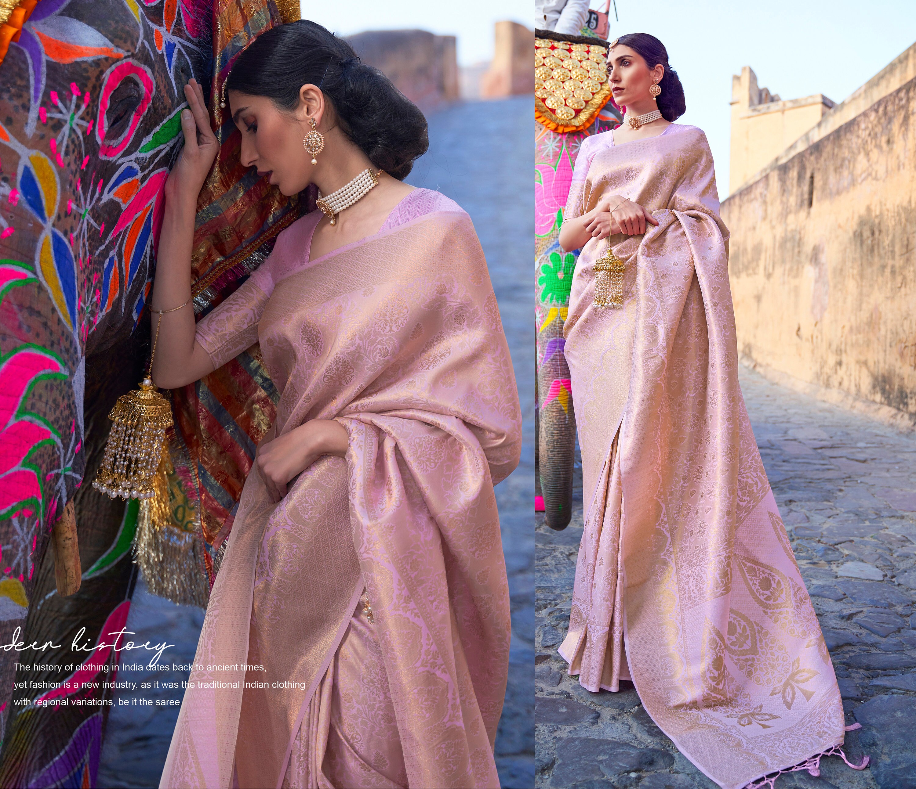 Jewellery with hotsell chiffon saree