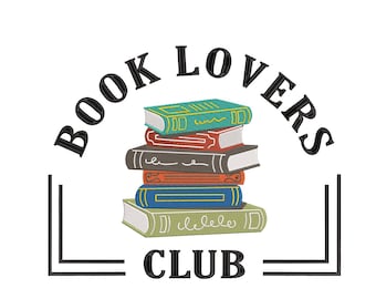 Book Lover Embroidery Design 5 Sizes, Read More Books Embroidery Design, Reading Embroidery Design, Book Club Embroidery Design
