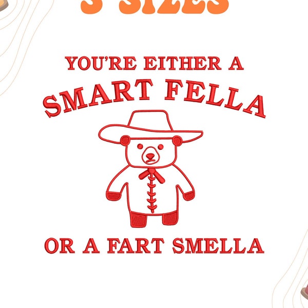 Retro Cartoon Embroidery Design 5 Sizes, Are You A Smart Fella Or Fart Smella, Trash Panda Embroidery Design, Meme Machine Embroidery Design