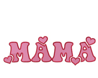 MAMA Heart Embroidery Design 6 Sizes, Valentine's Day Mama Machine Embroidery, Mama Embroidery Design, Mother Day Gift