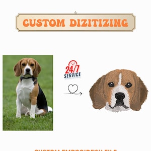 Custom Pet Embroidery Design, Custom Pet Embroidery Pattern, Personalized Pet Face and Pet name Embroidery File, Custom Logo Embroidery File